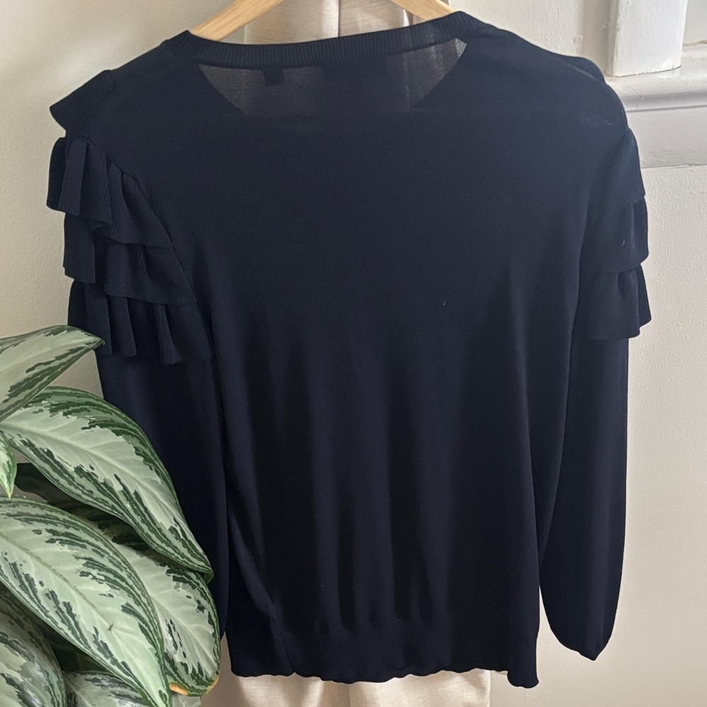 Ted Baker Midnight Blue Ruffle Blouse - Picture 3 of 3